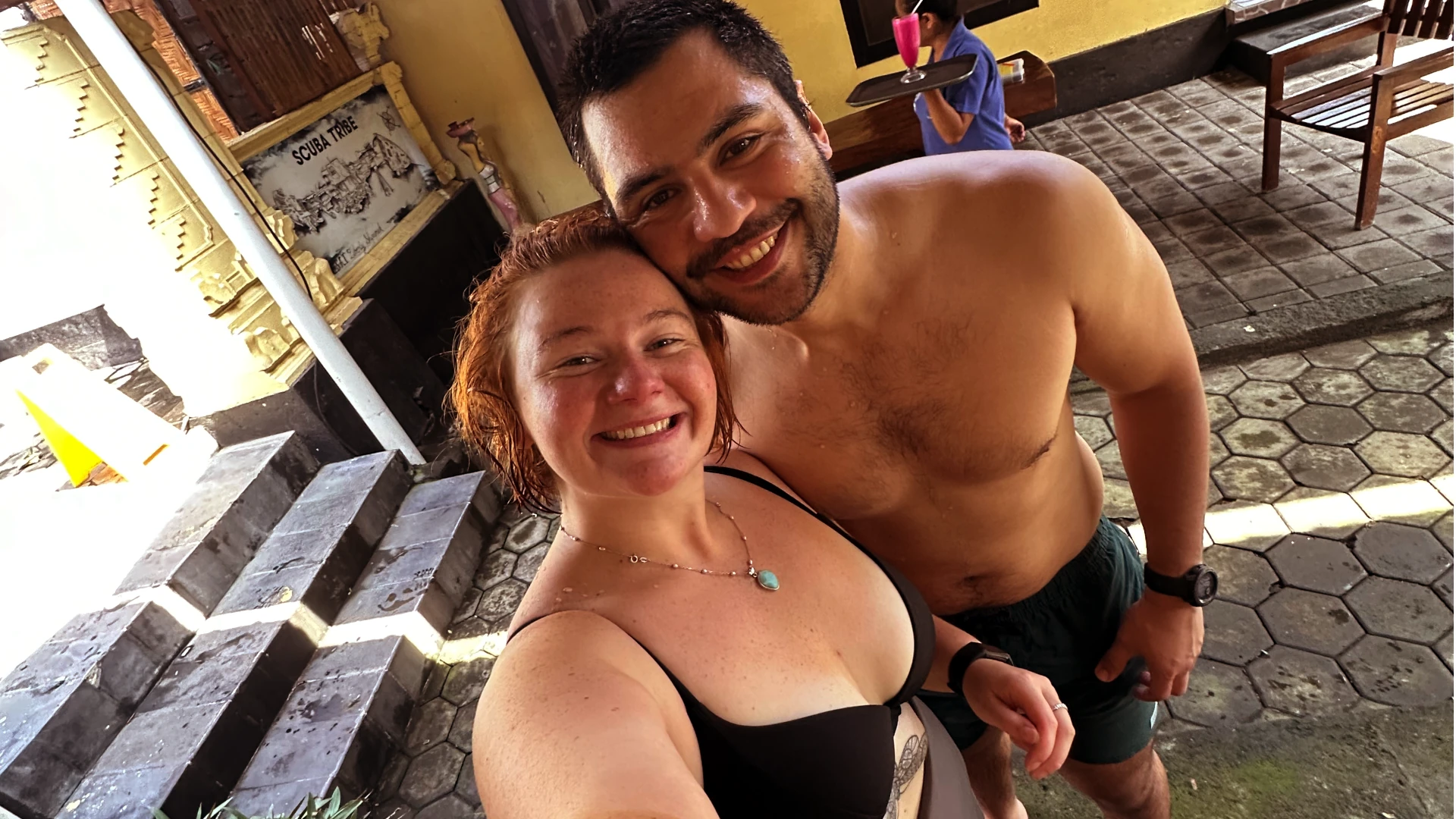 Ramiro and Eloise at Scuba Tribe on their dive course