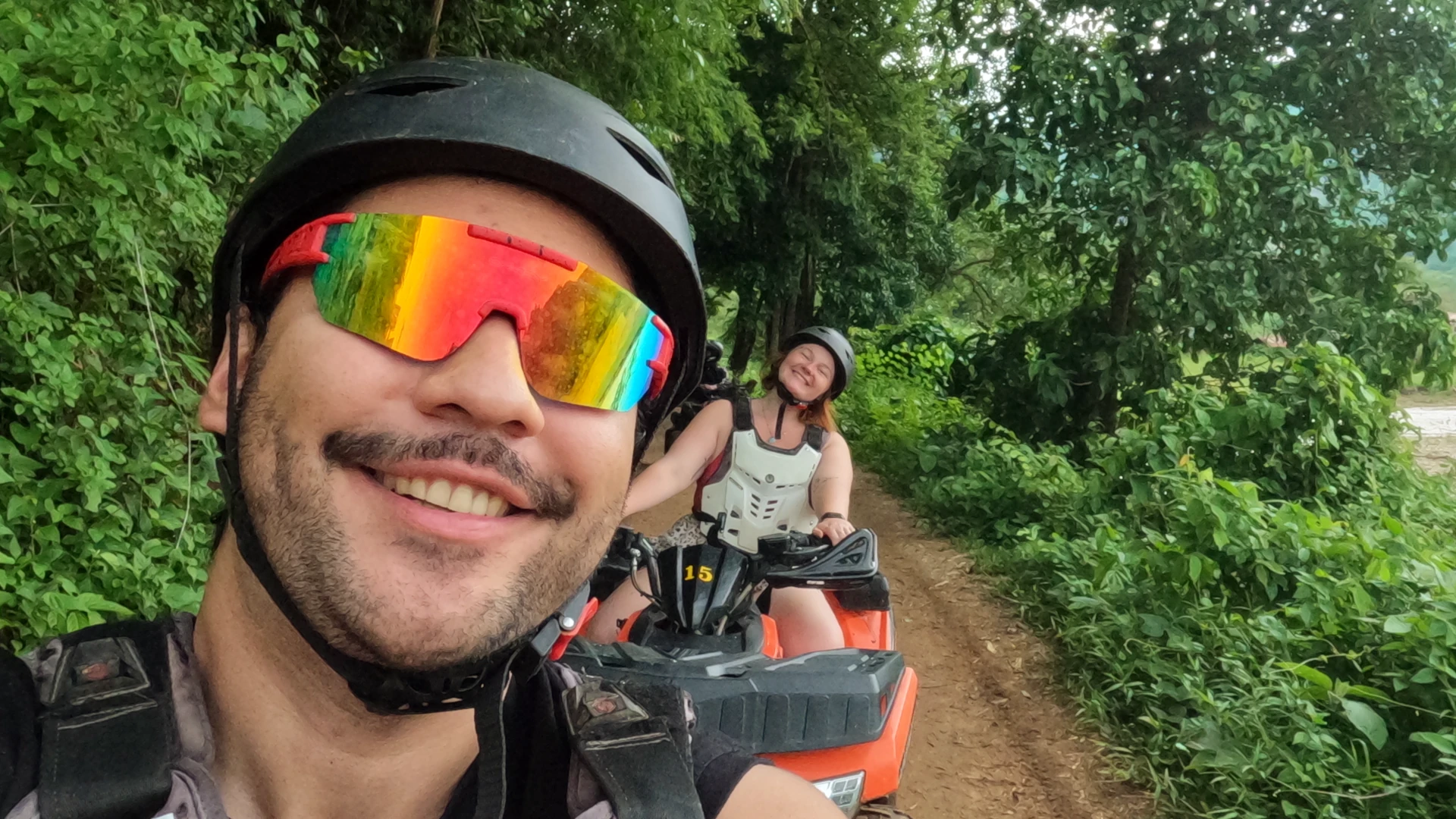 Eloise and Ramiro on their ATV riding excursion