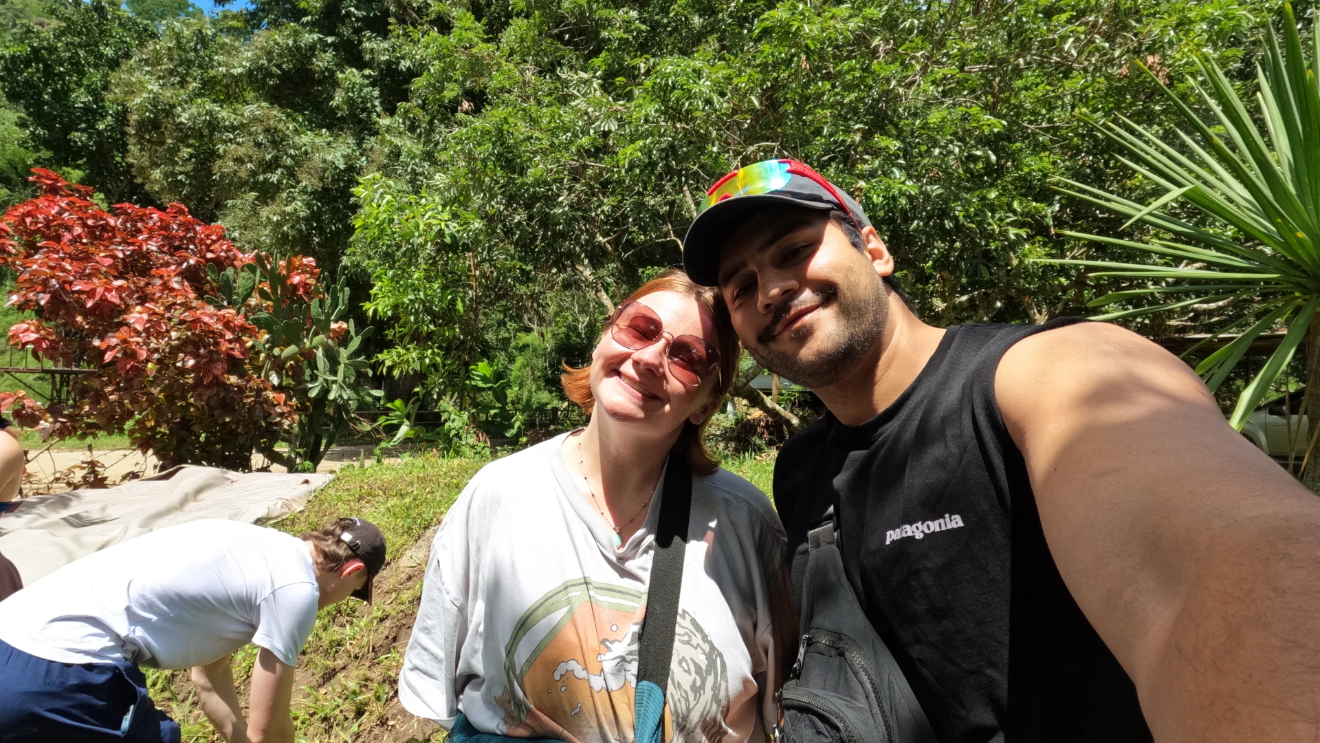 Eloise and Ramiro together on their waterfall trek